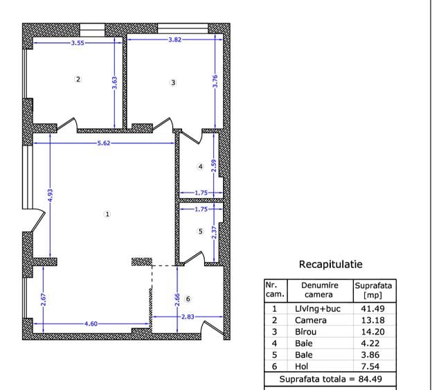 Apartament 3 camere Iancu Nicolae Bloc tip Boutique curte libera 95 mp