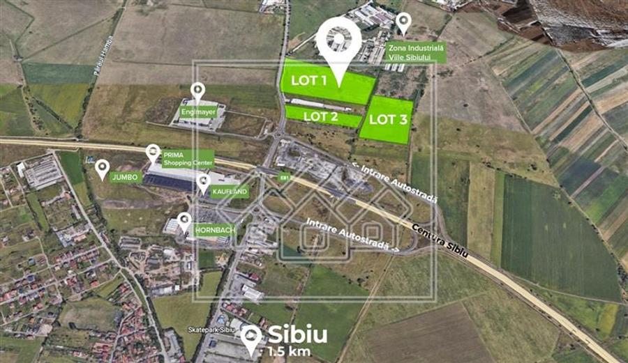 Teren 20.145 mp - 71.200 mp, PUZ, centru logistic - Viile Sibiului