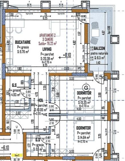 Apartament 3 camere, 76 mp, 2 bai, 2 balcoane – bloc nou premium