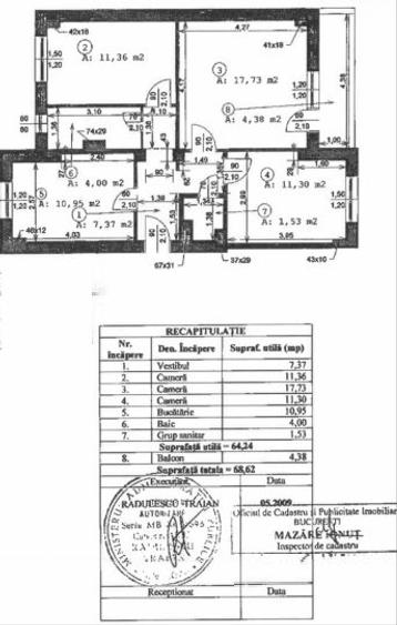 APARTAMENT 3 CAMERE  5/8 70 MP  BL 1989 5MINUTE DE METROU SI PARC