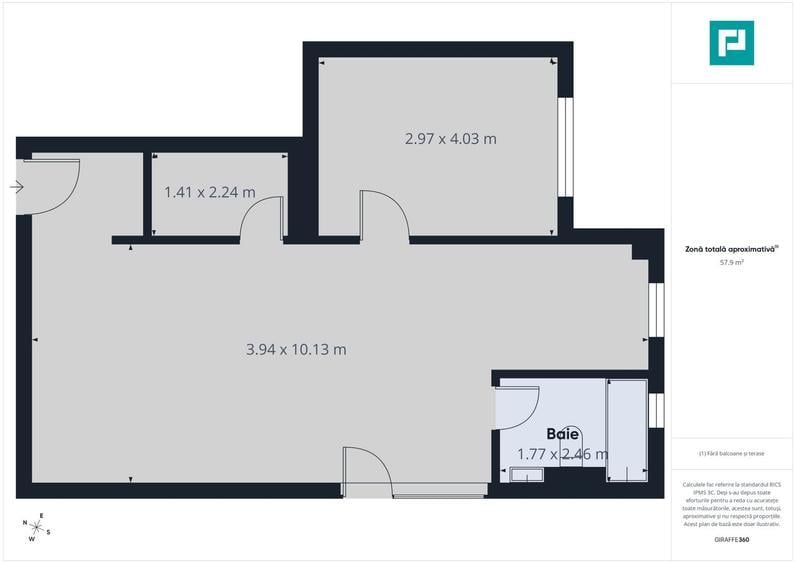 Apartament cu 2 camere și dressing în Moșnița Nouă