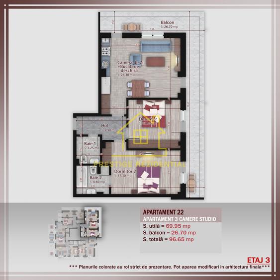 3 Camere / 97mp / Titan-Pallady / Etaj 1 / Boutique Residence