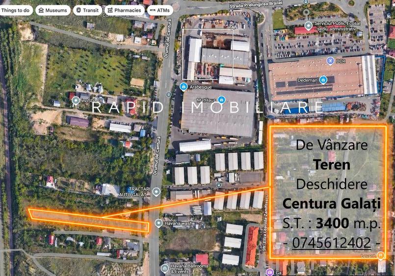 De vânzare - Teren Centura Galati - 3400 m.p - Pt Activitati Economice