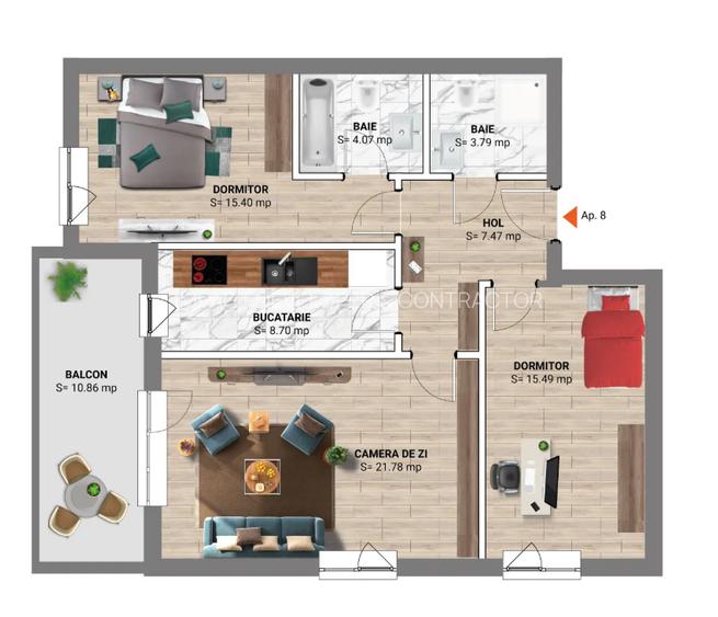 Apartament 3 camere spatios, langa Padurea Baneasa sector 1 - 1