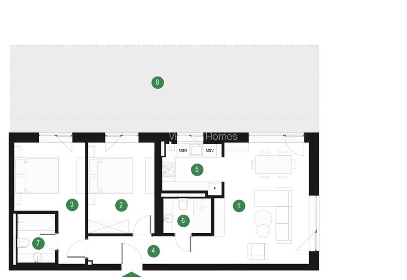 Apartament de 3 camere - AISB - Olga Gudynn  - Pădurea Băneasa - Grădina privată - 1