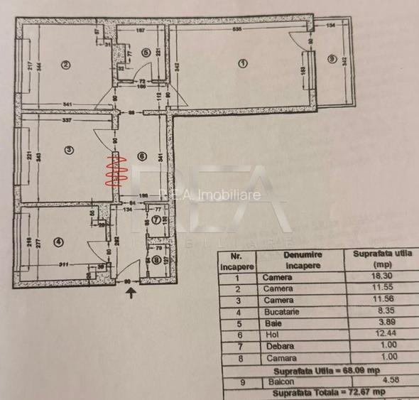 3 camere, 6/11, anvelopat, 73 mp-Gorjului