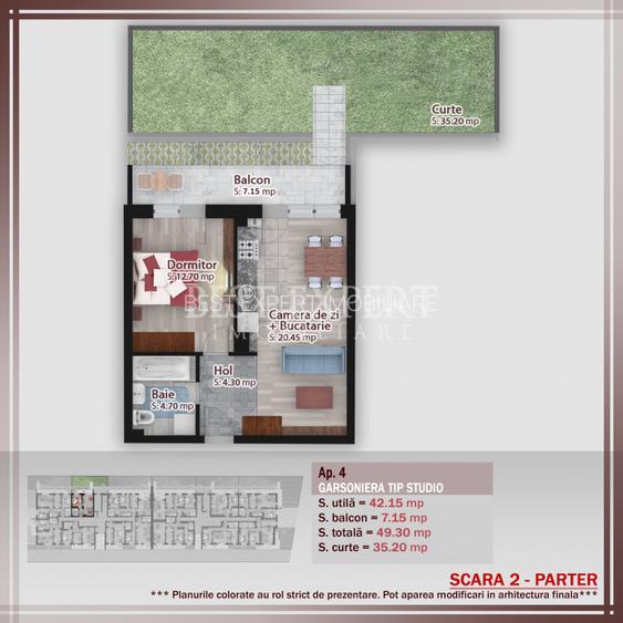 2 Camere | Grădină Generoasă | Parcare inclusa |Bloc Boutique | Comision 0% - 3