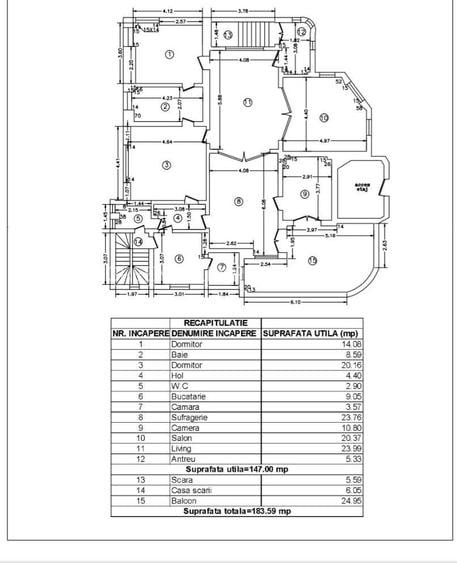 Apartament cu 6 camere si terasa, in vila Art Deco, in Capitale! - 18