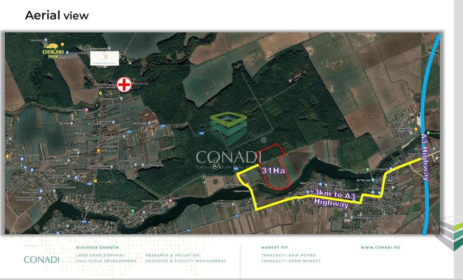 Balotesti Moara Vlasiei |acces din A3 dezvoltare "gated community"