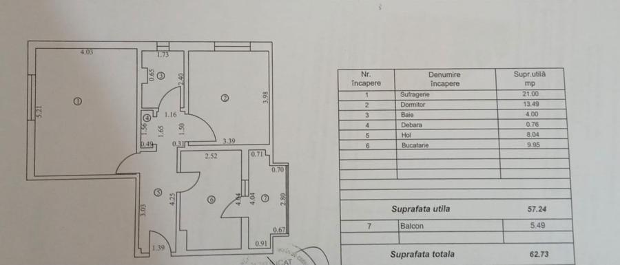 Ap. 2 camere Nae Leonard, S-uri, etaj 3, 63mp, bloc 1990