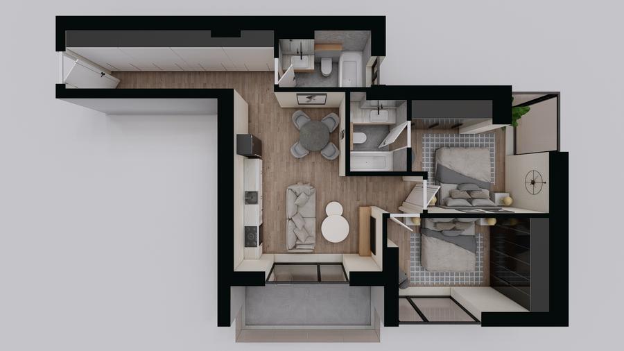 Apartament 3 Camere | 3m Înălțime | Ferestre Floor-to-Ceiling - AVANGARDE FOREST