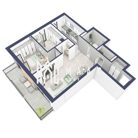 Apartament 3 camere | Balcoane/Terase 31.7 mp | Gradina ca. 61mp | Turnisor