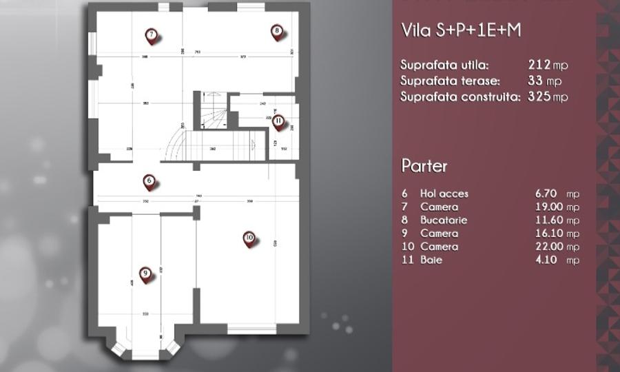 Închiriere Vilă   | 8 camere  | Zona Capitale | 212 mp