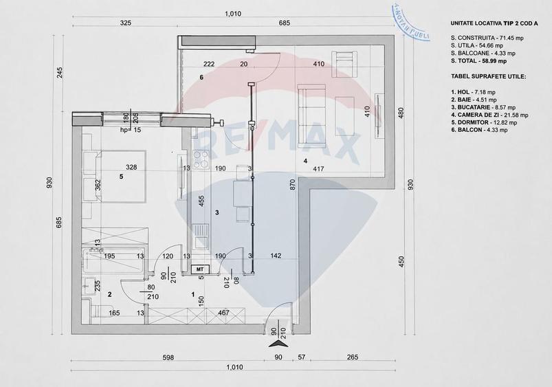 Apartament 2 camere OBOR, in constructie cu finalizare septembrie 2026