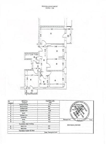 Apartament 4 cam, cf 1 dec, et 2/8, zona 9 Mai- Piata - 15