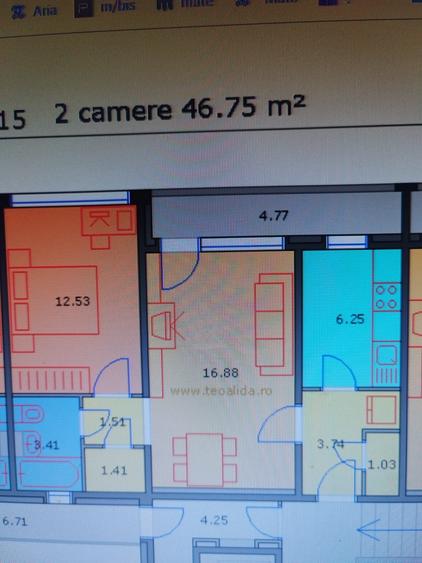 2 camere, posibilitate 3 camere vis-a-vis