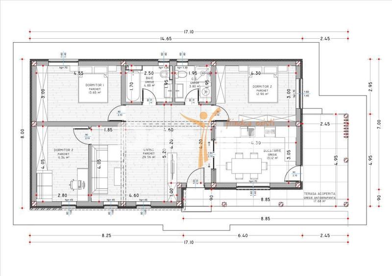Casa individuala, plan parter, 108 mp