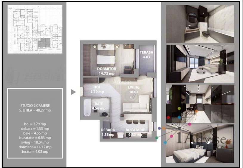 Studio modern într-un ansamblu rezidențial nou – Bartolomeu | Structura generoas - 13