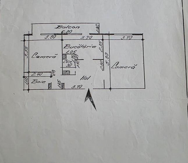 Oancea -Spital Sf Maria-2 Camere Decomandat 63mp-bloc 1990-etaj intermediar