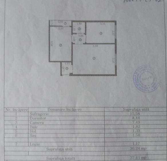 De vanzare apartament 2 camere etajul 3, Micro 40