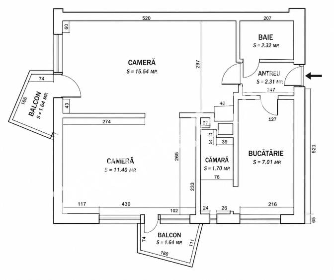 Proprietar vând apartament 2 camere ultracentral Parc 1 Decembrie 2 balcoane, AC - 11