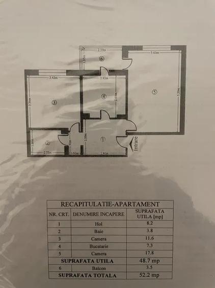 Apartament cu 2 camere, decomandat, etajul 2/4, zona Nicolina-Belvedere