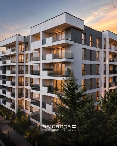 Apartament finalizat Residence5, lângă școlile private și pădurea Băneasa