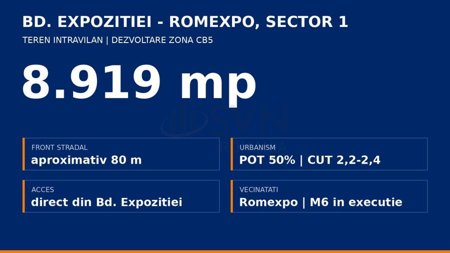 REL4001319 Teren 8919 mp cu front la Bd Expozitiei - zona Romexpo