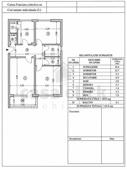 Apartament 3 camere Mazepa 1 - Ancora, vedere dublă, etaj 3 - 1