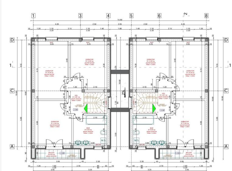 Duplex despartit prin camera tehnica Comision 0 - 189.000 Euro