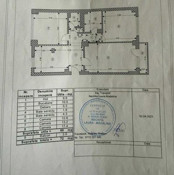 Apartament 3 camere modern,mobilat Racadau-pietonal,179000 Euro