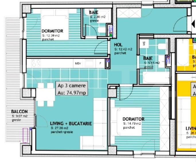 COMISION 0 | Apartament 3 camere, 75 mp,  Calea Torontalului
