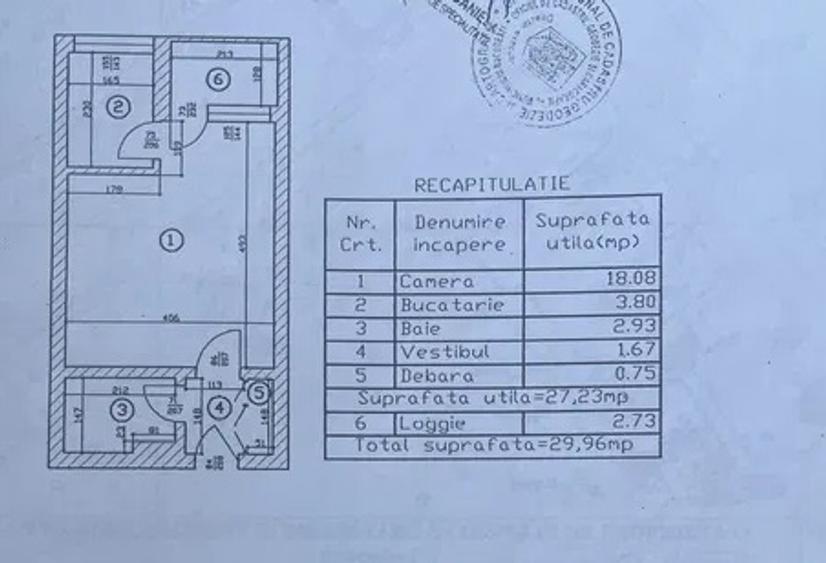 Garsonieră 30 mp, etaj 2/9, bloc reabilitat, Berceni