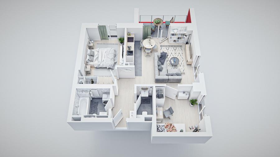 Apartament 2.5 camere, Vivalia Grand V8, #nZEB energy building