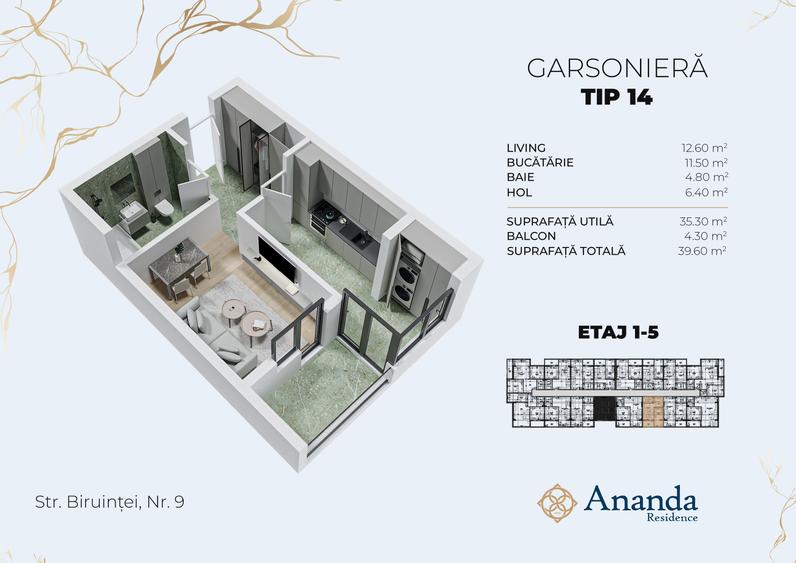 Garsonieră 40 mp la cheie | Birou vânzări direct dezvoltator |