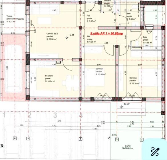 Apartament cu 3 camere, 91mp, gradina, zona Giroc