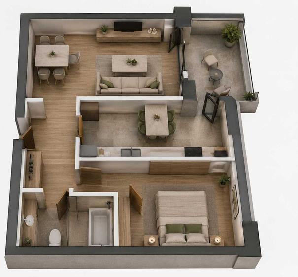 Vanzare 2 camere nou, etaj 1, Empire Residence, metrou 1 Decembrie 1918