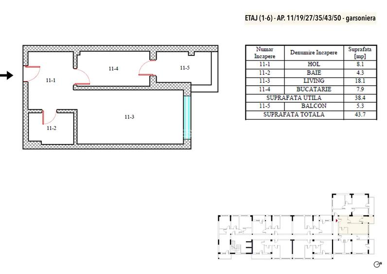 Garsoniera, 44mp, decomandata, centrala proprie, bloc nou, Platinum - 3