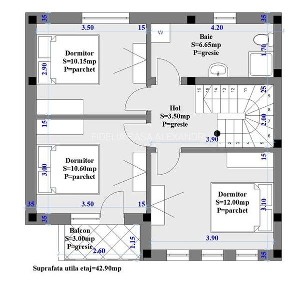 Case insiruite , 4 camere , P+1E - central in Valea Lupului - 13