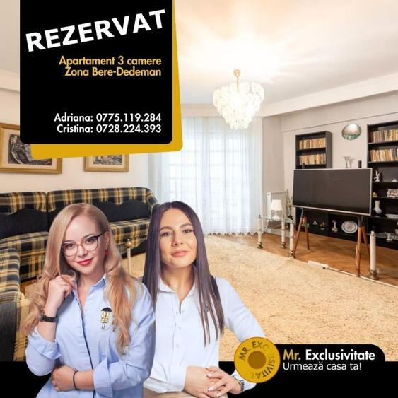 Apartament 3 camere - decomandat - 3 balcoane, etaj 3 cu lift, bloc 1991