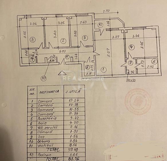 4 camere- Centrala Proprie- Etaj Intermediar-83,06 mp-Calea Vacaresti - 11
