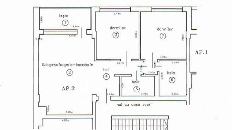 Apartament 3 camere, 75 mp, zona Elisabetin - restaurant Valahia