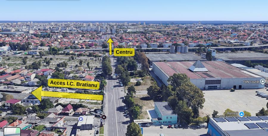 Teren 6100 mp platforma betonata in Constanta intrare de pe A2 Bd. IC Bratianu