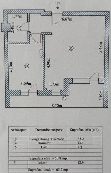 Apartament 2 camere și balcon vedere panoramică bloc nou Palazu Mare