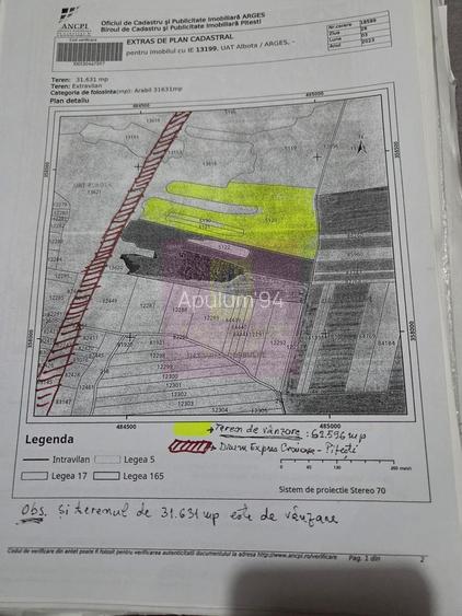 9,4 ha teren lângă DEx12 Pitești | 2,85 €/mp | loturi sau pachet - 9