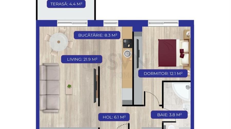 REA1023429 Apartament 2 camere Aviatiei Nord
