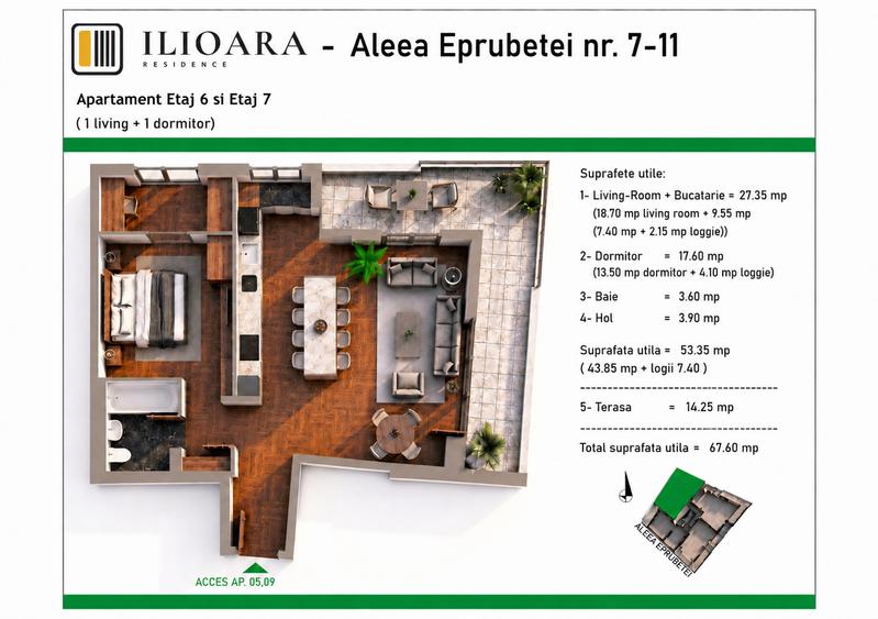 2 camere, 67.60 mp utili, 500 m metrou Nicolae Grigorescu (Ilioara), Park Lake