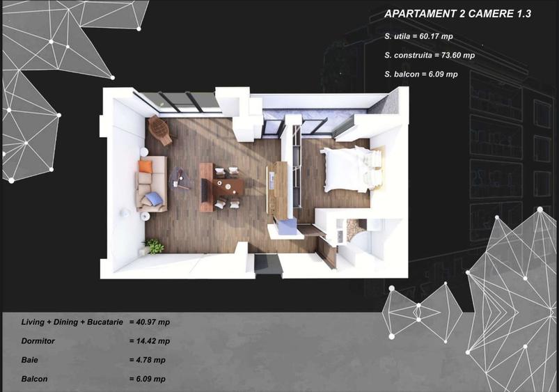Apartament 2 camere zona Tomis Plus cu Incalzire in Pardoseala
