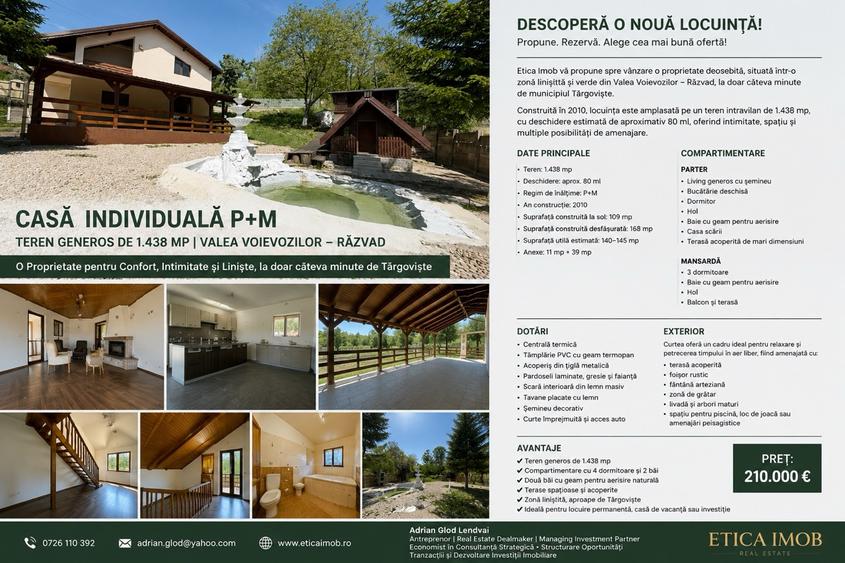Vila cu 4 Dormitoare | Teren 1.438 mp | Aleea Manastirii | 5 min de Târgoviște