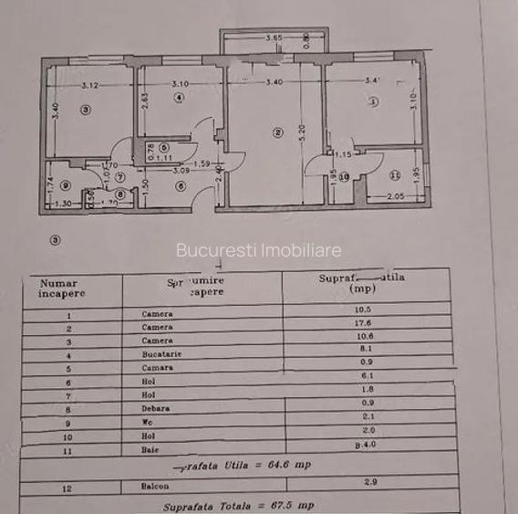 Apartament 3 Camere,Pantelimon,Magazinele Marius,bl.1978,reabilitat,2 bai,Liber - 9